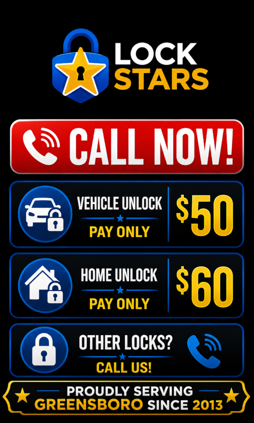 Lock Stars Locksmith - Call Now - Vehicle Unlock $50 - Home Unlock $60